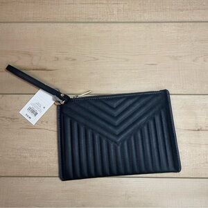A New Day Target Black Quilted Wristlet Clutch Purse NWT